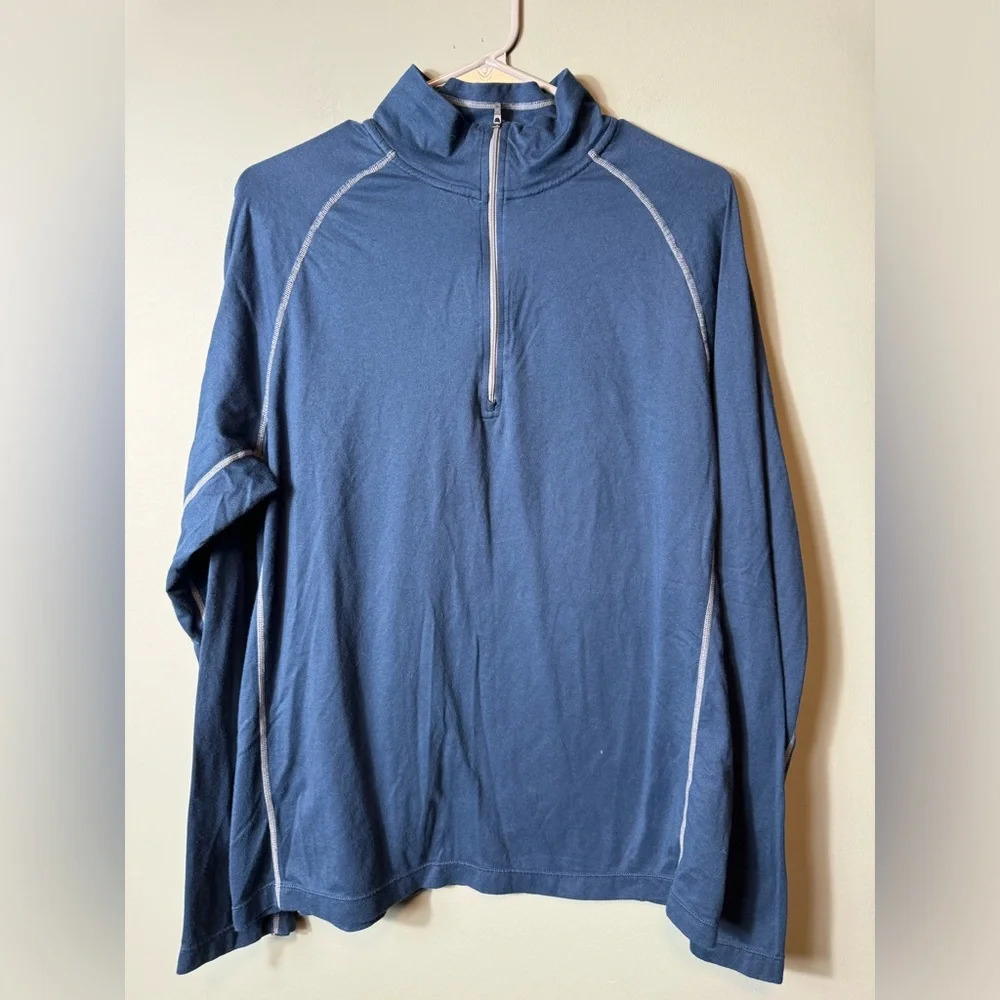 Cloudveil Men’s long sleeve 1/4 zip pullover‎ Blue Size Large